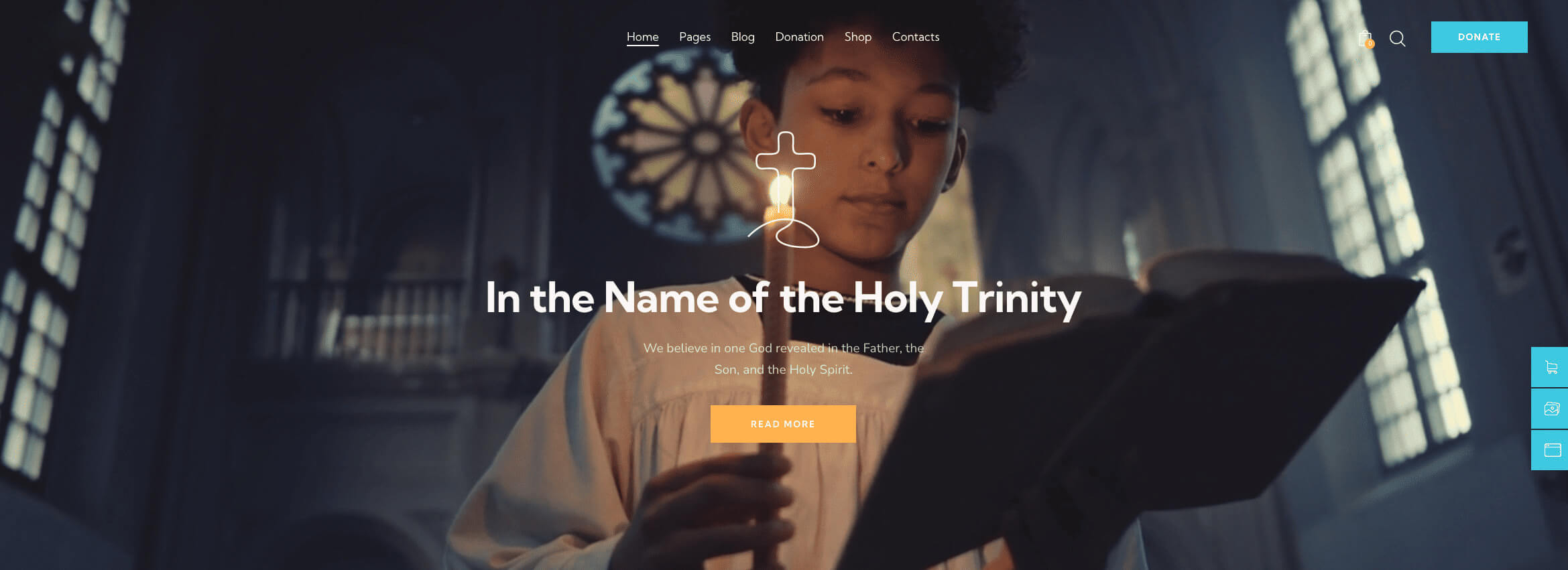 Example of a church website contact and visit page design