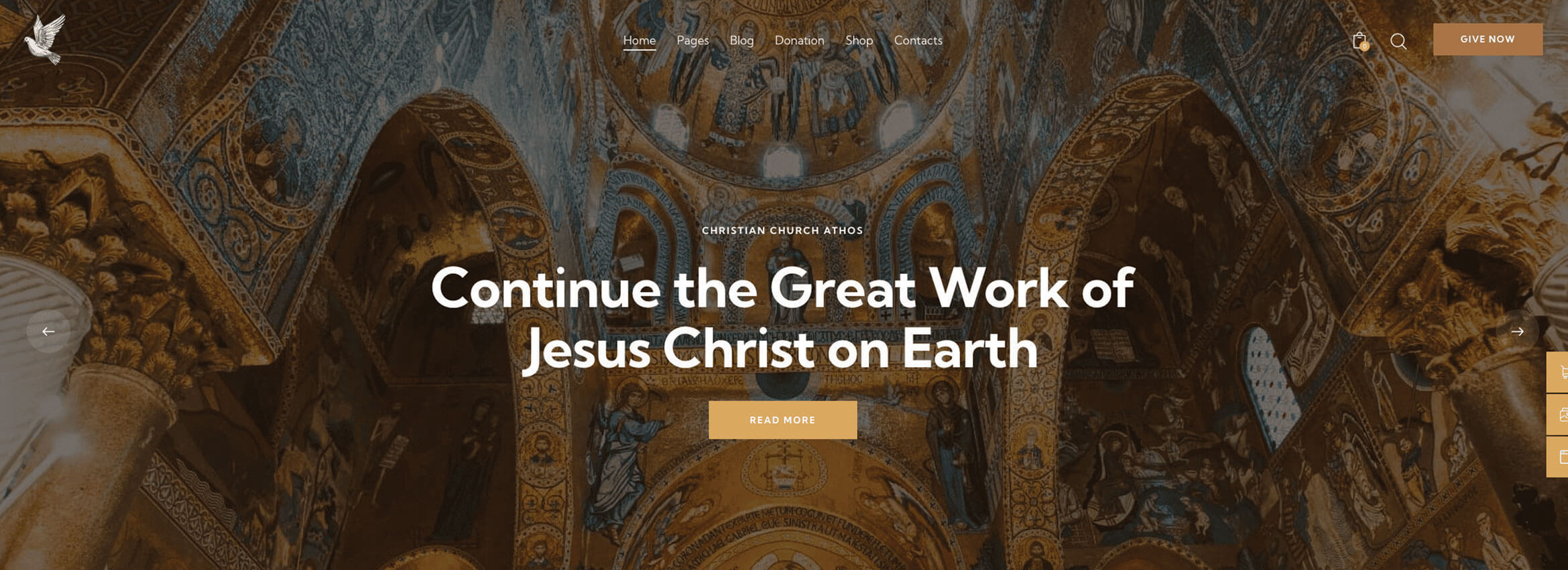 Example of a church website contact and visit page design