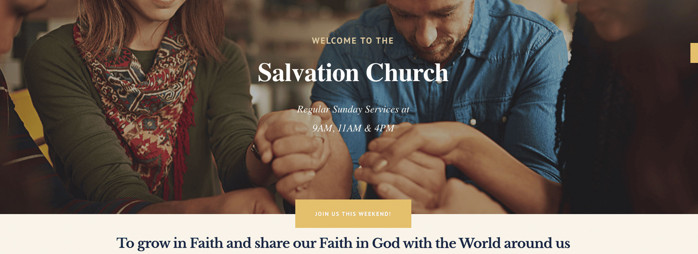 Mobile-friendly church website example